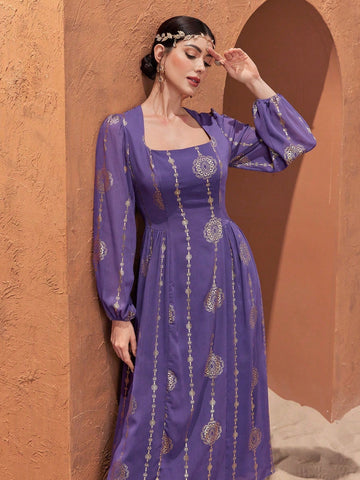 Women's Long Sleeve Casual Dress, Minimalist & Fashion, Suitable For Daily Wear