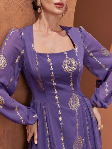 Women's Long Sleeve Casual Dress, Minimalist & Fashion, Suitable For Daily Wear