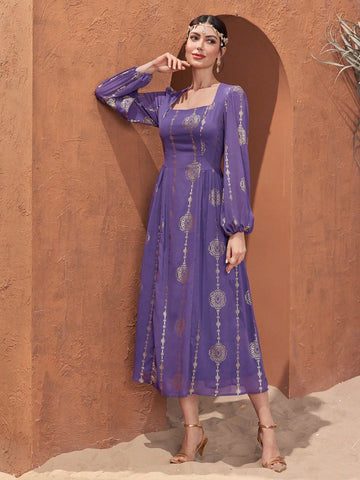 Women's Long Sleeve Casual Dress, Minimalist & Fashion, Suitable For Daily Wear