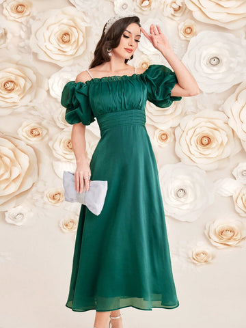Women's Off Shoulder Short Sleeve Dress