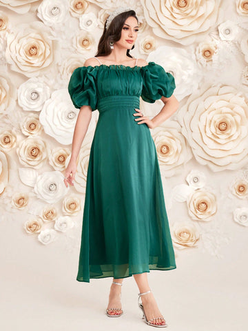 Women's Off Shoulder Short Sleeve Dress