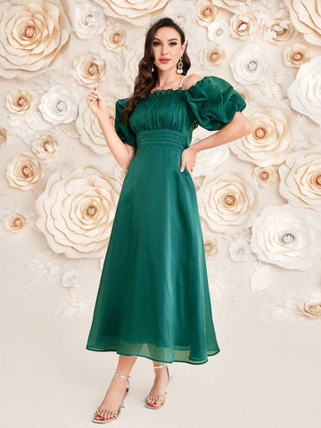Women's Off Shoulder Short Sleeve Dress