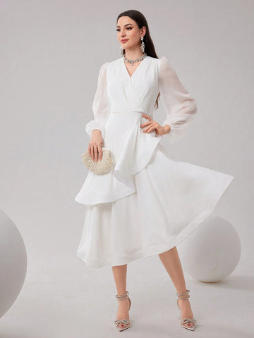 Women's Plain & Simple V-Neck Daily Dress