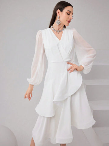 Women's Plain & Simple V-Neck Daily Dress