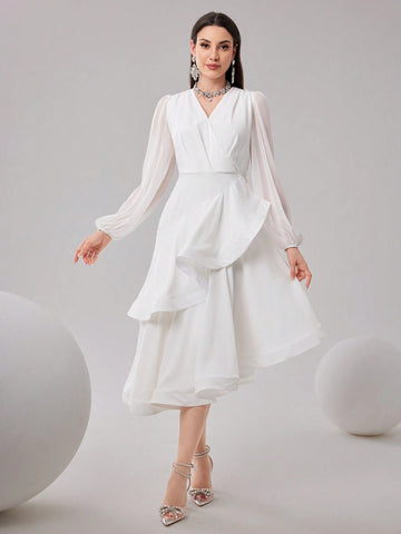 Women's Plain & Simple V-Neck Daily Dress