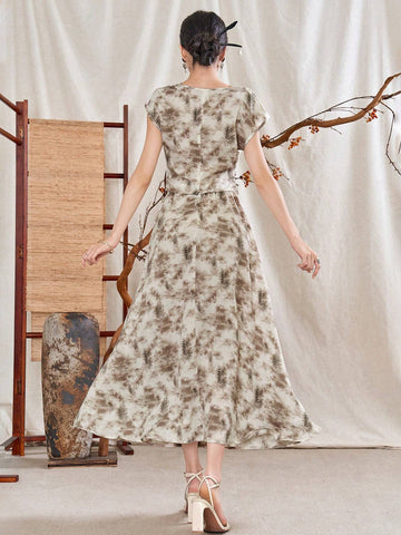 Women's Random Printed Simple Daily Wear 2pcs/Set