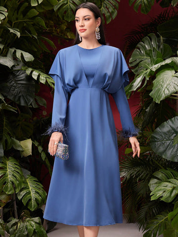 Women's Round Neck Long Sleeve Dress