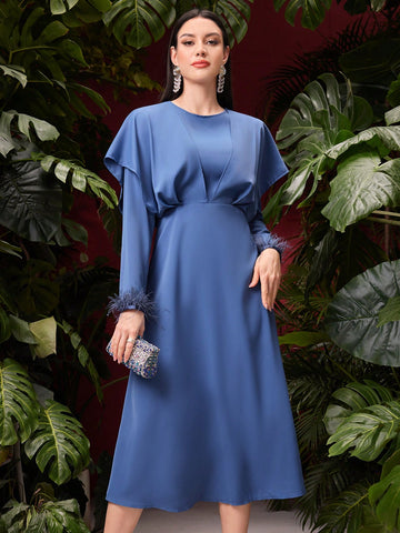 Women's Round Neck Long Sleeve Dress