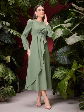 Women's Round Neck Long Sleeve Dress