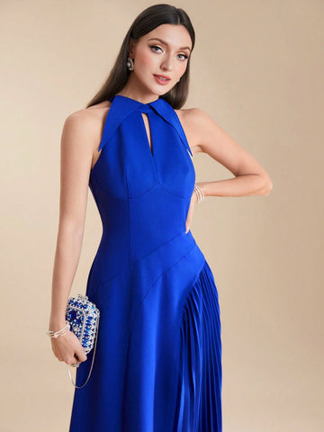 Women's Solid Color Pleated Sleeveless Casual Party Summer Dress