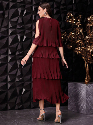 Women's Solid Color Ruffle Ruffle Party Dress