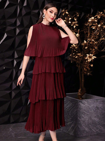 Women's Solid Color Ruffle Ruffle Party Dress