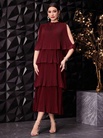 Women's Solid Color Ruffle Ruffle Party Dress