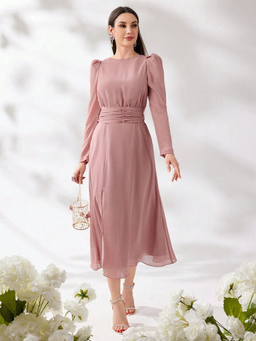 Women's Solid Color Simple Daily Mesh Dress
