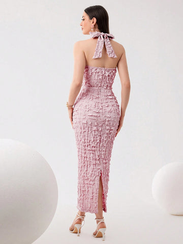 Women's Solid Color Simple Daily Wear Halter Dress