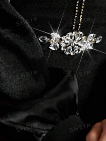 Women's Solid Color V-Neck Bubble Sleeve Jumpsuit