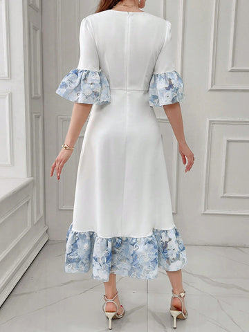 Women's Summer Round-Neck Patchwork Dress