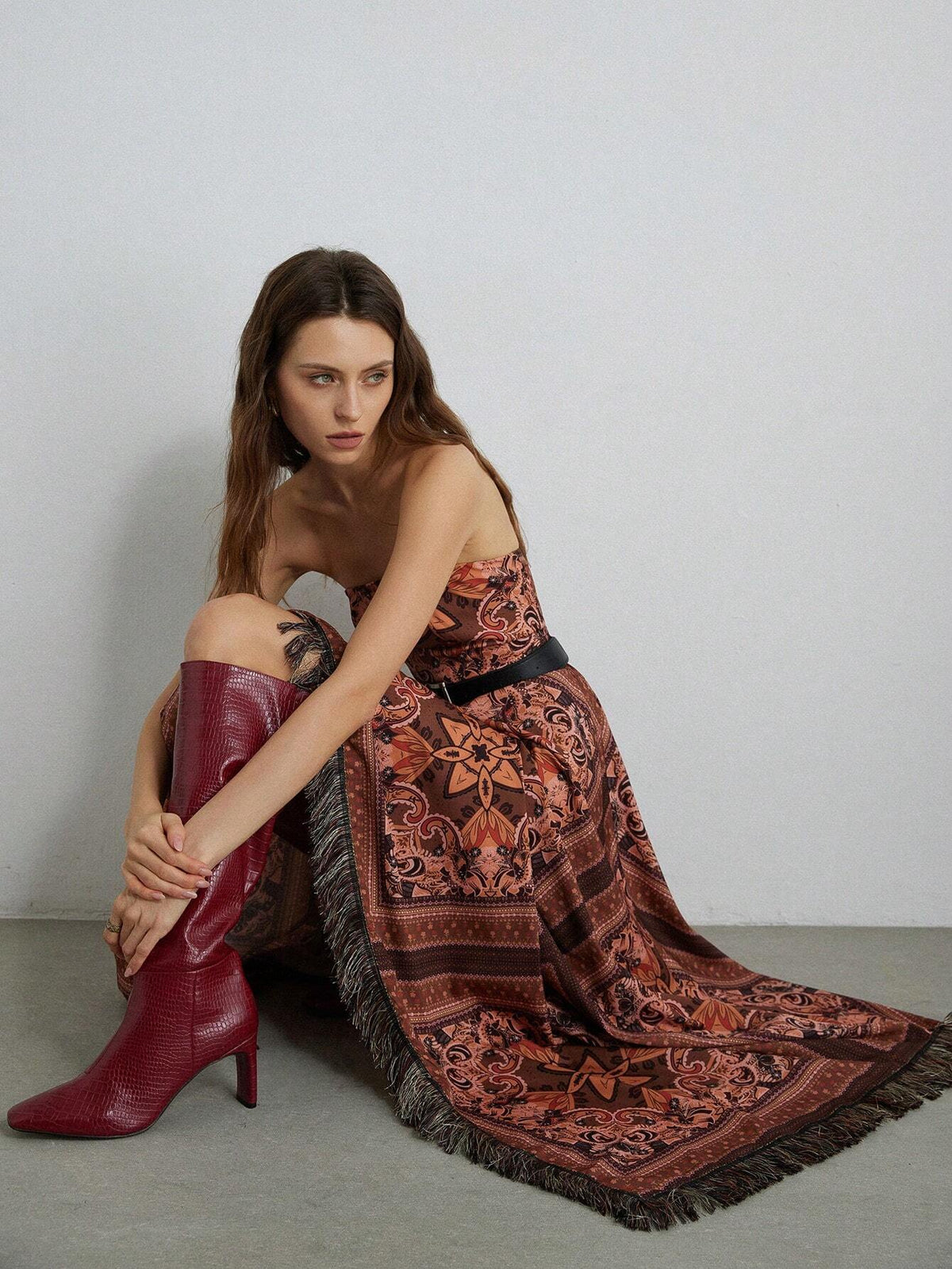 Random Snake Skin Pattern Sparkling Mini Flare Hem Bodycon Long Sleeve Dress, Delicate Ruffled