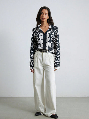 Modichic Fashionable Commuter Long Sleeve Button-Up Shirt