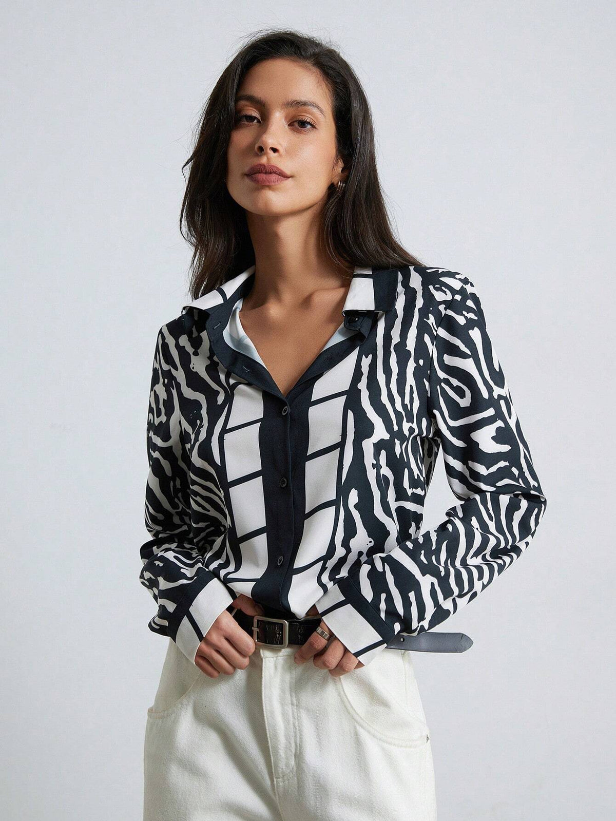 Modichic Fashionable Commuter Long Sleeve Button-Up Shirt