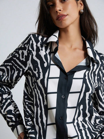 Modichic Fashionable Commuter Long Sleeve Button-Up Shirt