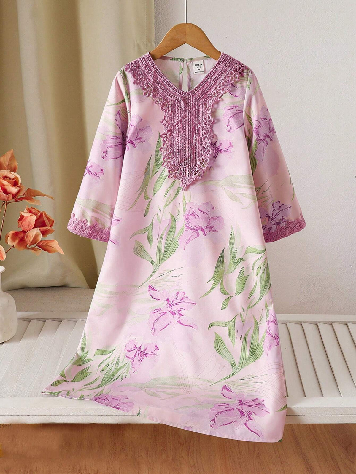 Mommy And Me Matching Outfits (2 Pieces Sold Separately): Young Girl And Young Girl Large Floral Holiday Dress