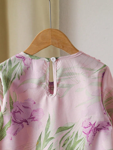 Mommy And Me Matching Outfits (2 Pieces Sold Separately): Young Girl And Young Girl Large Floral Holiday Dress