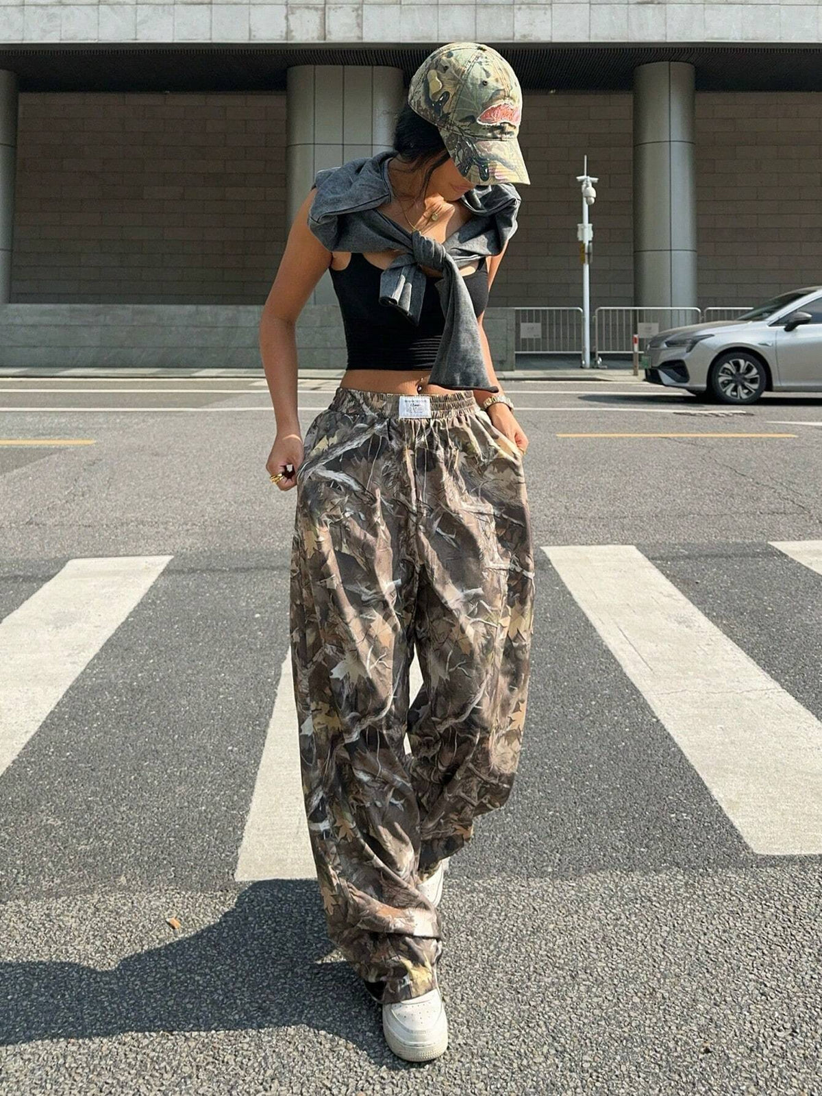 Muchic Printed Woven Wide Leg Pants For Women