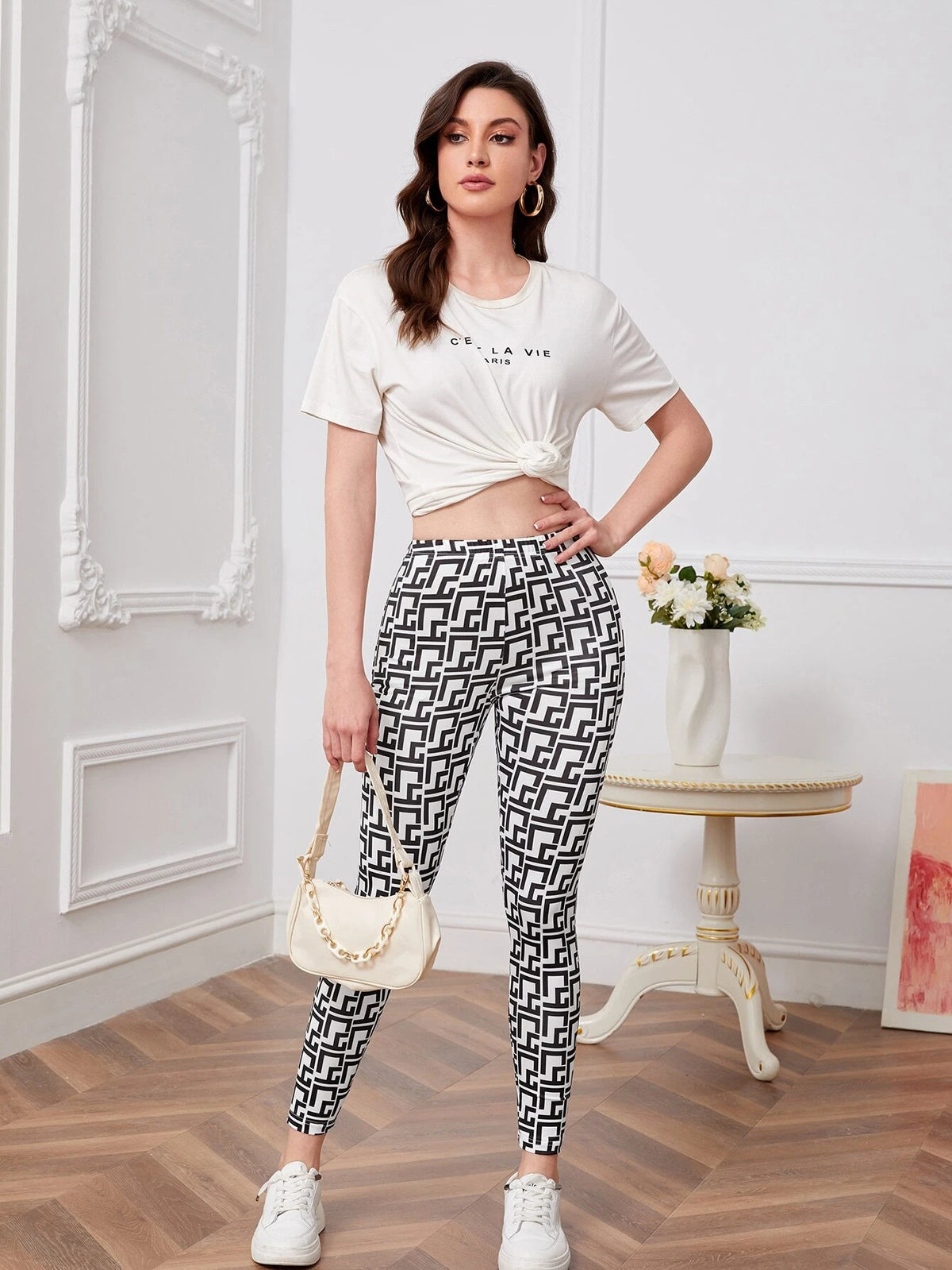 Mulvari Allover Print High Waist Leggings