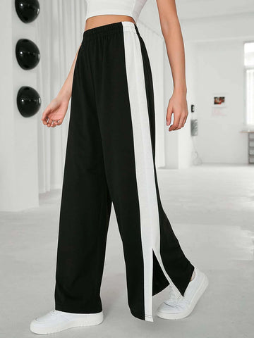 Mulvari Contrast Side Seam Split Hem Sweatpants