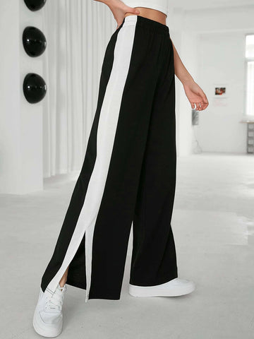 Mulvari Contrast Side Seam Split Hem Sweatpants