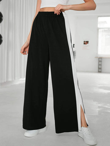 Mulvari Contrast Side Seam Split Hem Sweatpants