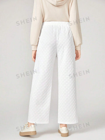 Mulvari Drawstring Waist Quilted Wide Leg Pants