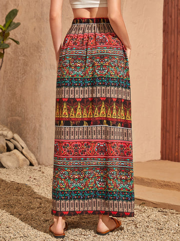 Mulvari Geo Print A-line Skirt