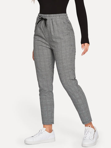 Mulvari Glen Plaid Drawstring Ankle Cut Pants