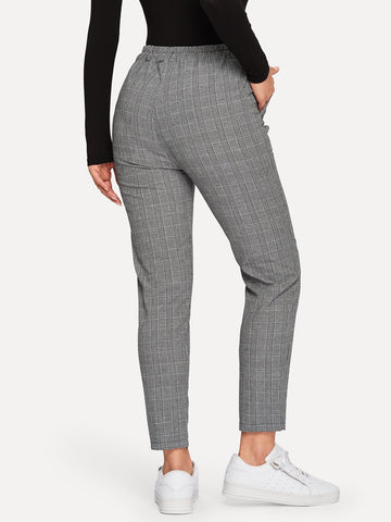 Mulvari Glen Plaid Drawstring Ankle Cut Pants
