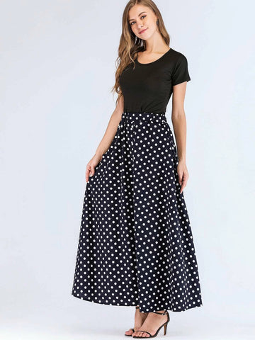 Mulvari Hidden Pocket Dot Print Skirt