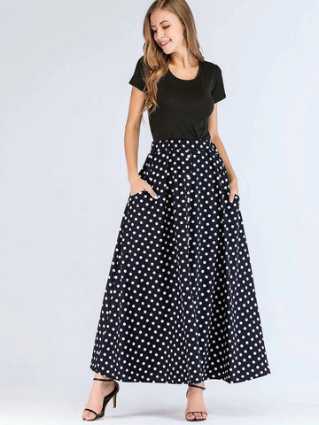 Mulvari Hidden Pocket Dot Print Skirt