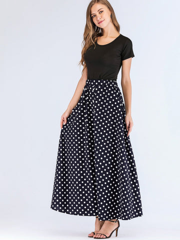 Mulvari Hidden Pocket Dot Print Skirt