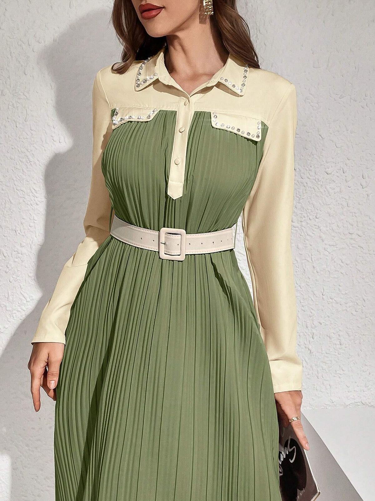 Patchwork Long Sleeve Women's Dress