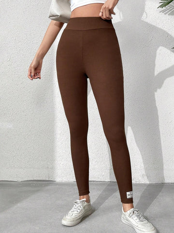 Mulvari Textured Knit Stretchy Leggings
