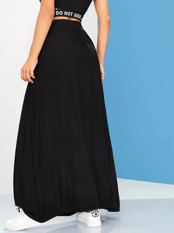 Mulvari Wide Band Waist Maxi Skirt