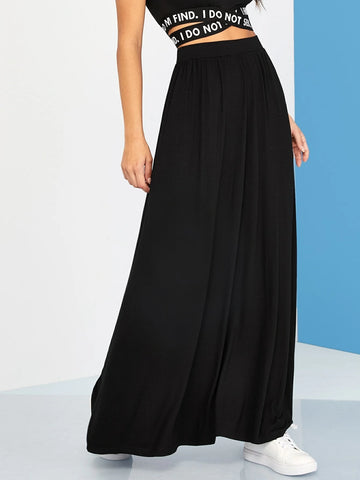 Mulvari Wide Band Waist Maxi Skirt