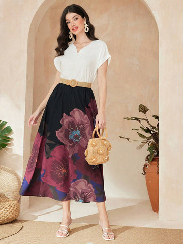 Mulvari Women'S Floral Print Skirt