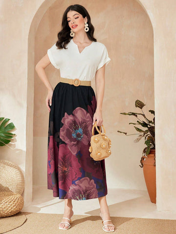 Mulvari Women'S Floral Print Skirt