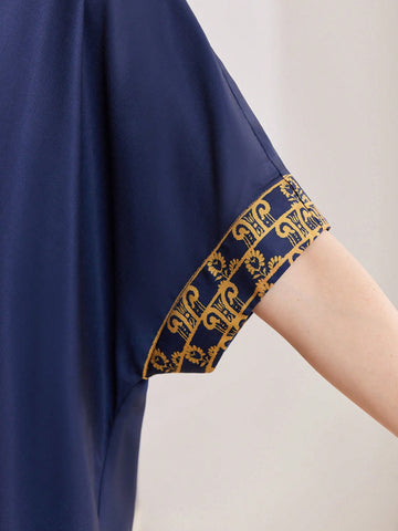 Women'S Floral Print V-Neck Two Piece Set