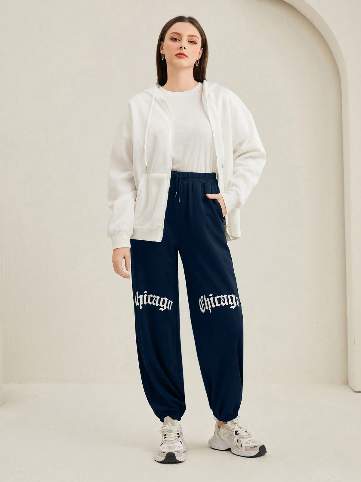 Mulvari Women'S Letter Print Drawstring Sweatpants