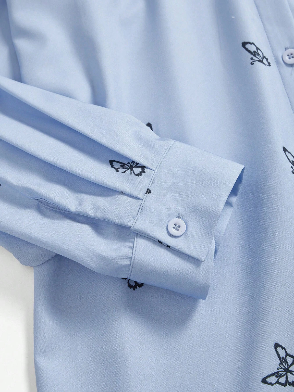 Mulvari Women All-Over Print Button Front Long Sleeve Shirt