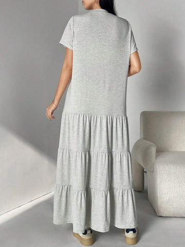 Women's Casual Letter Print Long Dress, Spring Summer