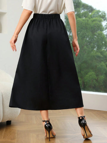 Mulvari Women's Elegant Rose Printed Skirt, Summer